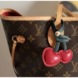 Red Cherries Cherry Keyring Keychain Key Ring Bag Hang